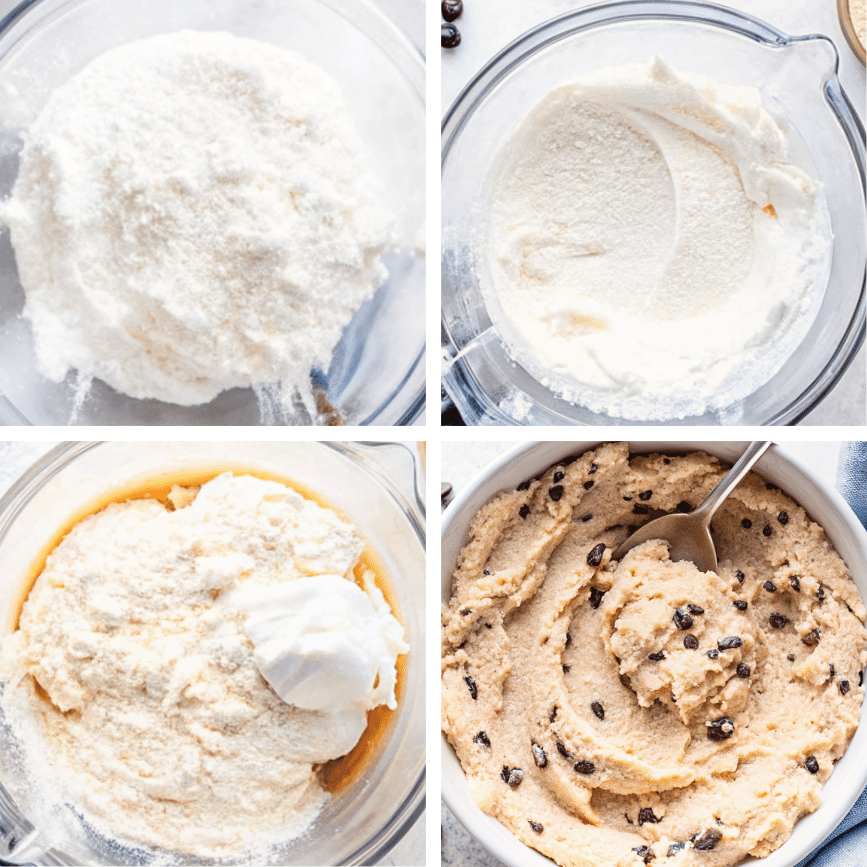  Mixing cottage cheese cookie dough ingredients