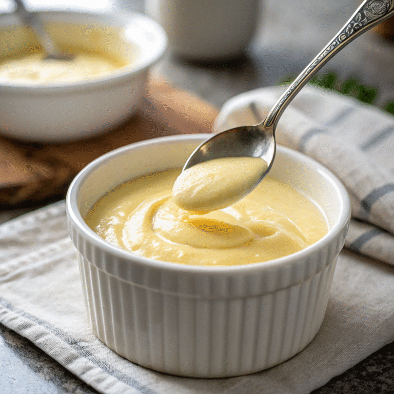 Creamy Custard Recipe: The Ultimate Guide to Making This Classic Dessert Perfect Every Time 8 Thick creamy custard recipe in a ceramic bowl