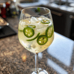 Frozen Jalapeño Sauvignon Blanc – The Coolest Spicy Drink Ever 2 Frozen Jalapeño Sauvignon Blanc in chilled wine glass