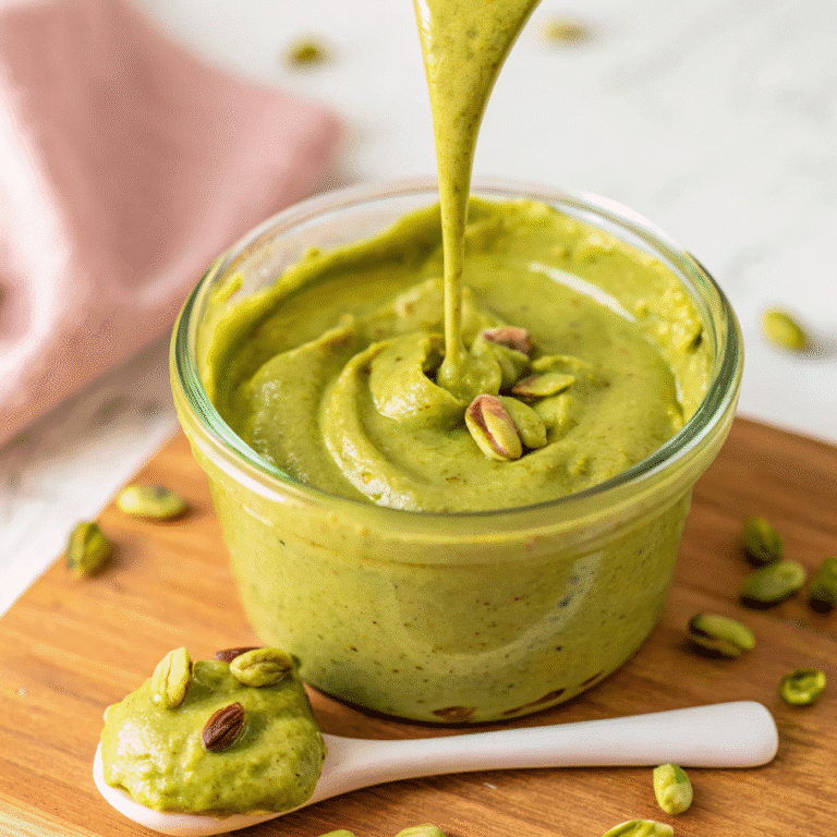Homemade Pistachio Butter – A Silky, Healthy Spread You Can Make at Home 4 Homemade pistachio butter spread in a jar