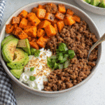 TikTok Hot Honey Ground Beef Bowls – The Perfect Sweet & Spicy Weeknight Dinner 8 Hot Honey Ground Beef Bowl with Sweet Potatoes and Avocado