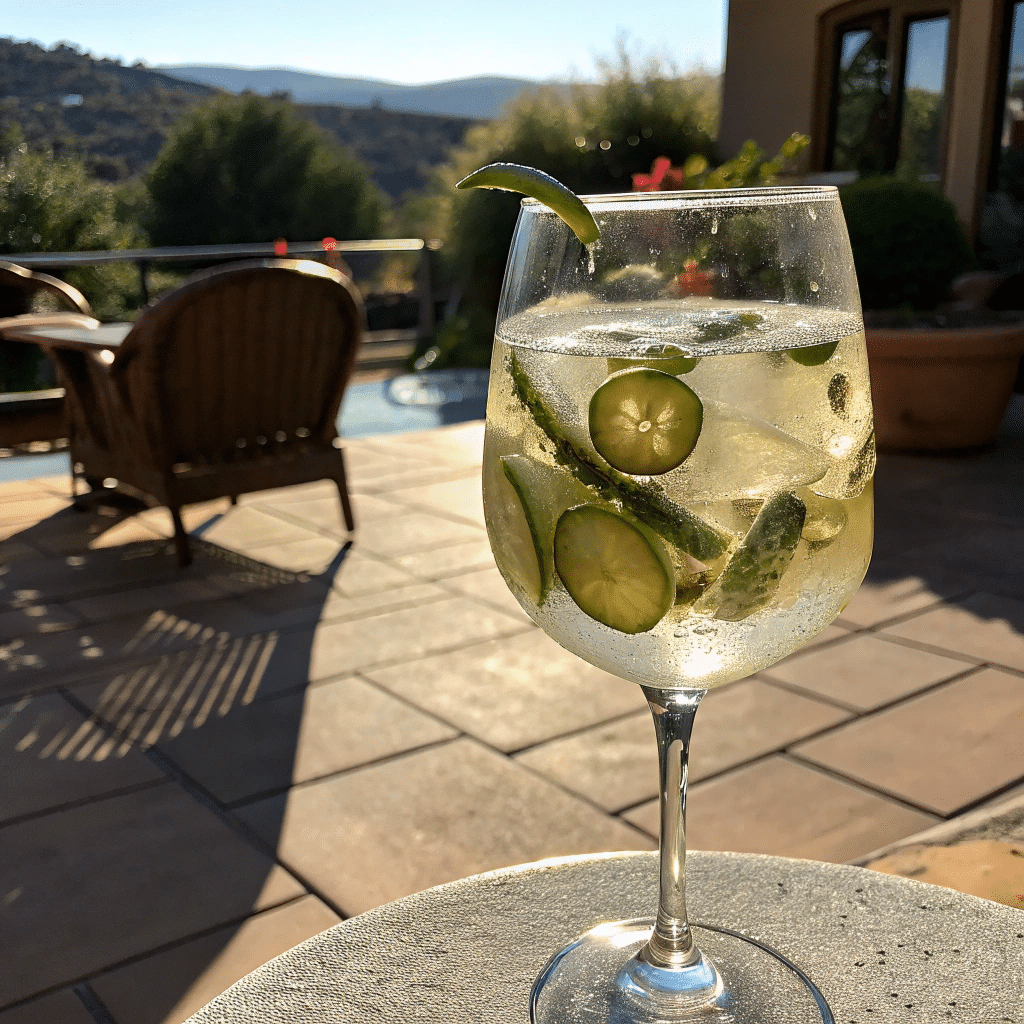 jalapeno-sauvignon-blanc-summer-drink.jpg Jalapeño Sauvignon Blanc in a glass on a summer patio