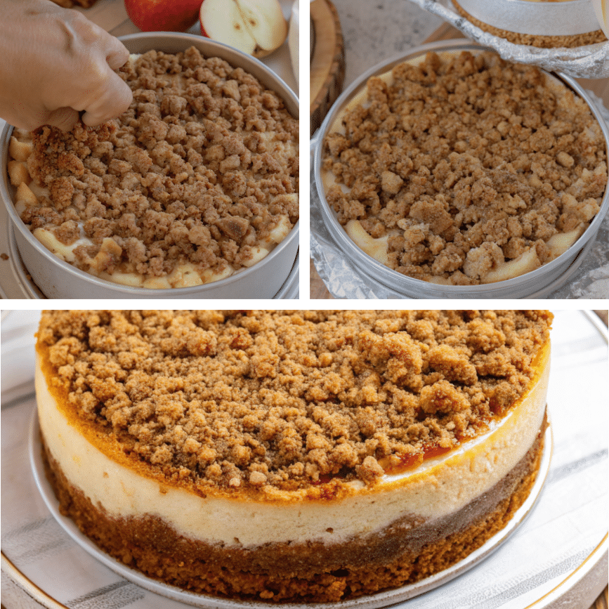 caramel apple crumble cheesecake topping