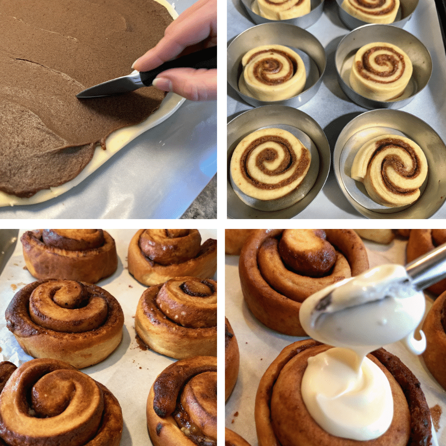 Preparing brioche dough for cinnamon bun recipe