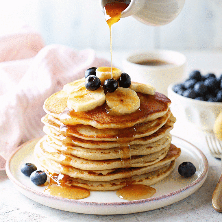 Homemade Hotcakes Recipe 2 fluffy homemade hotcakes with syrup