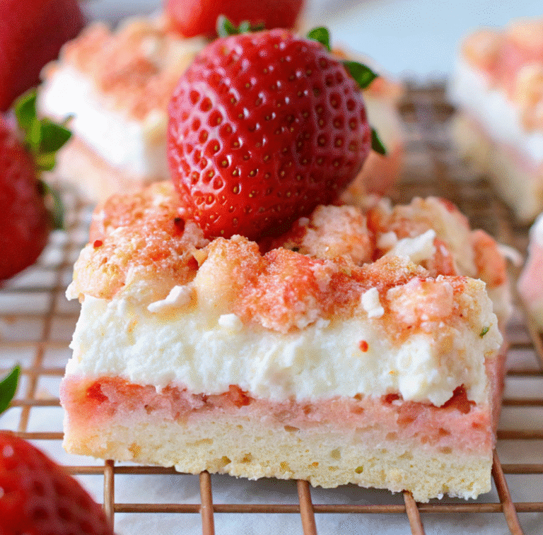 Whipped Cream Cheese Frosting for Strawberry Shortcake Bars