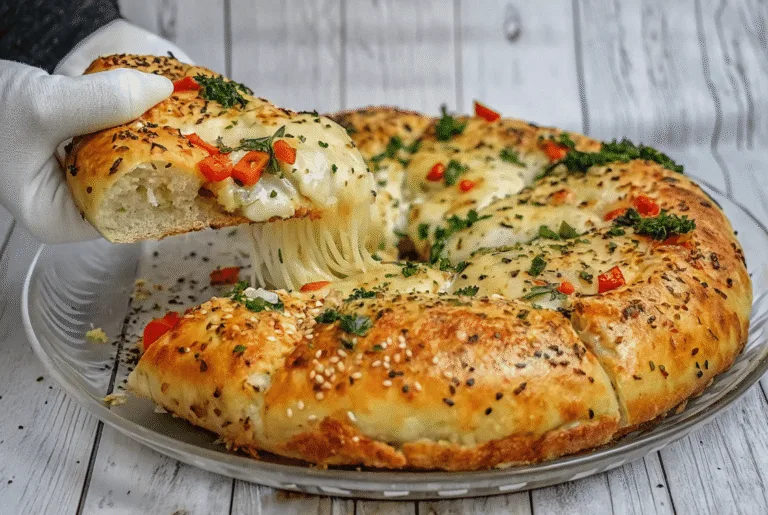 chicken cheese stuffed bread close-up photo with melty cheese