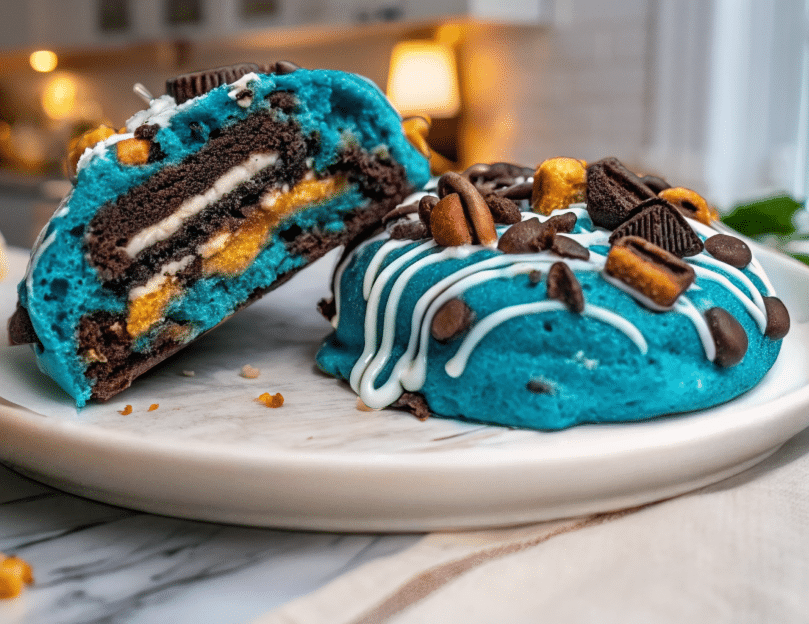 cookie-monster-cookie-ingredients.jpg Cookie Monster Cookies stuffed with Oreo and chips