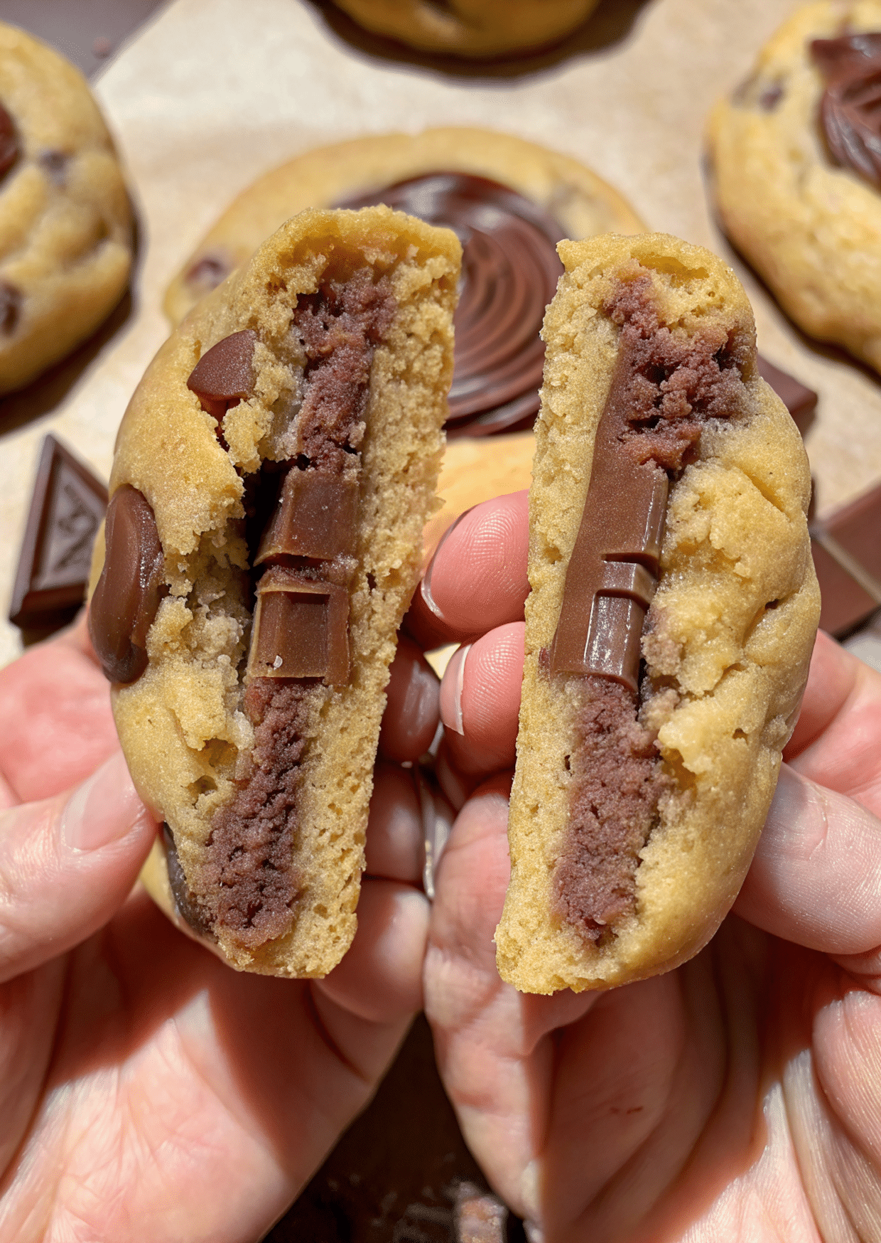 Gooey Chocolate Orange NYC Cookies stacked on a plate