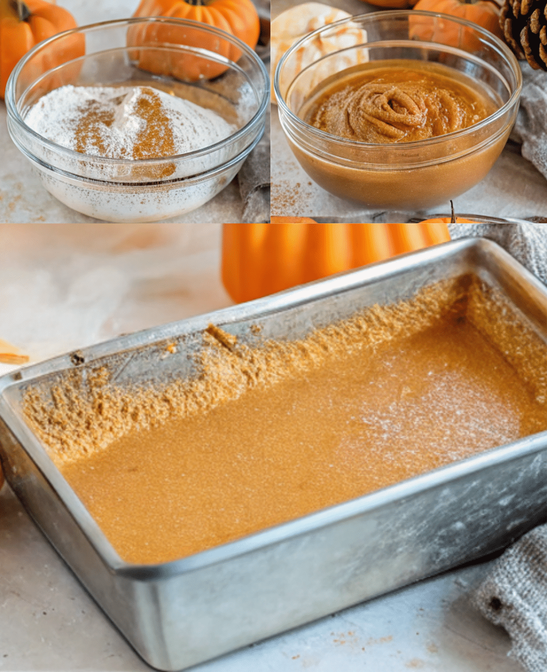 Pumpkin bread recipe ingredients on kitchen table