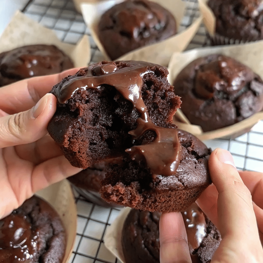 chocolate-muffins-ganache-filling.jpg Chocolate Muffins with Ganache Filling