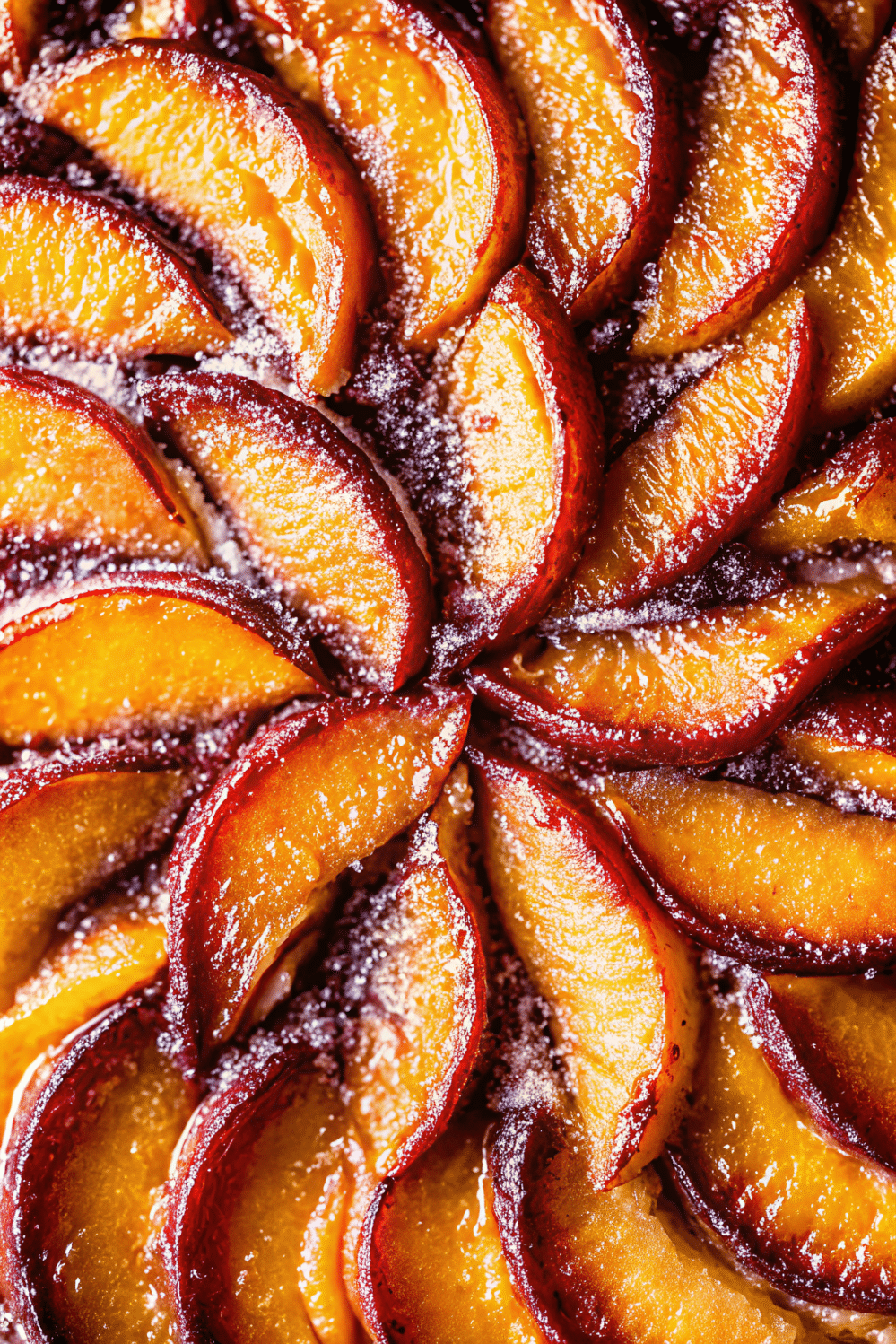 Bourbon caramel in saucepan for peach upside down cake
