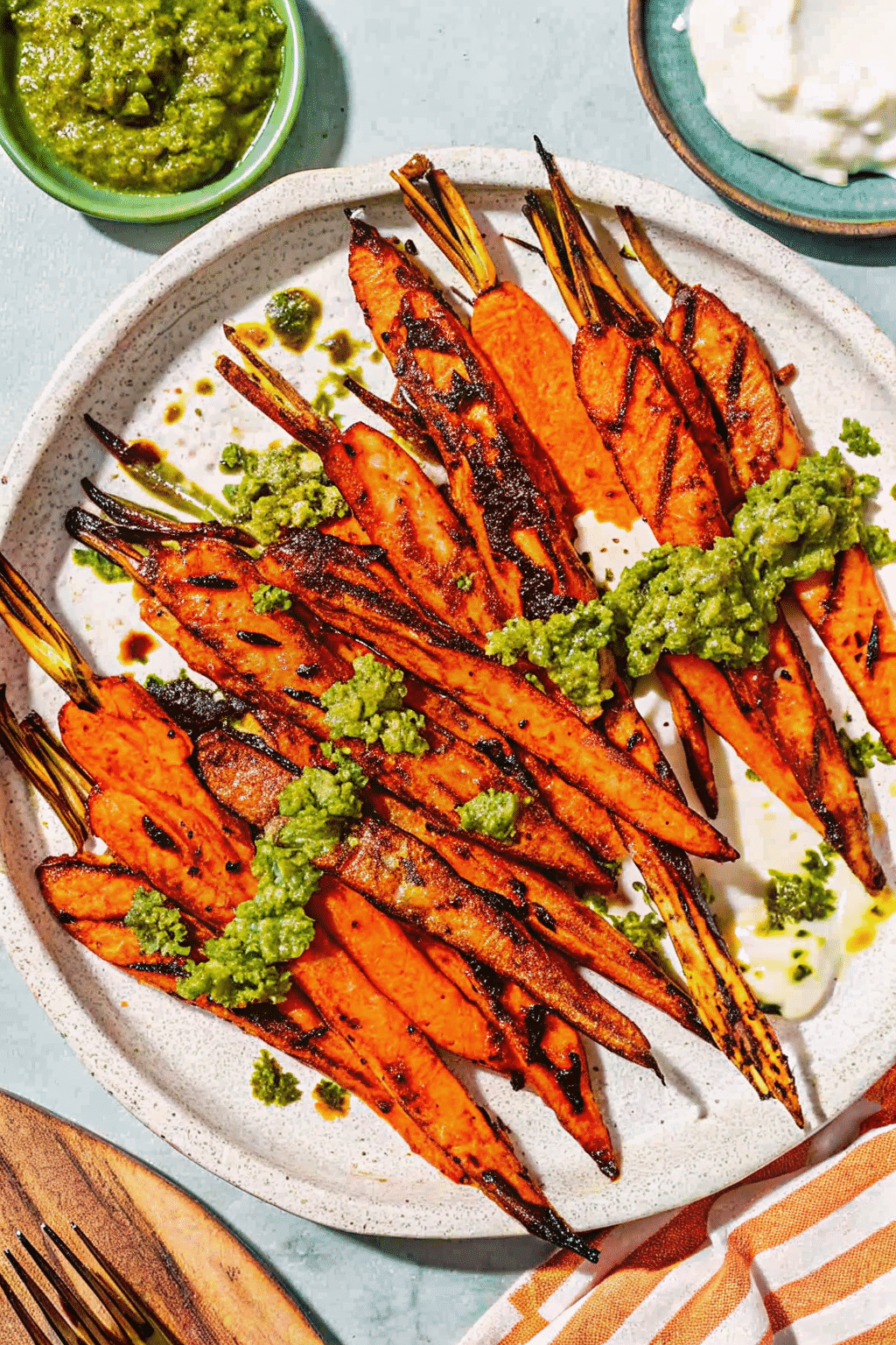 Grilled Carrots With Labneh And Zhoug: A Smoky, Sweet, & Spicy Summer Side