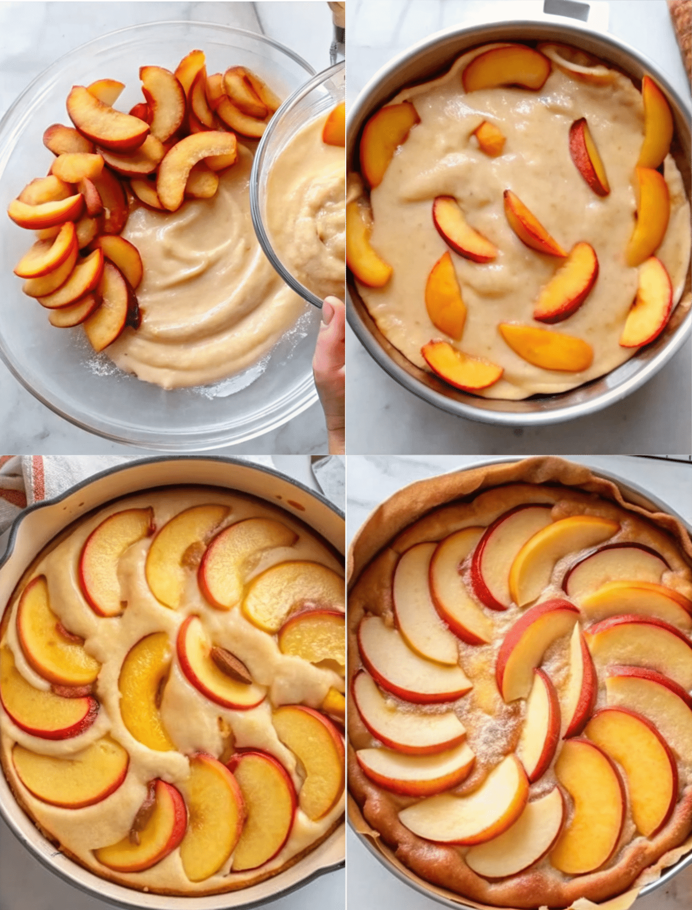 Easy Gluten Free Peach Cake served on a summer table