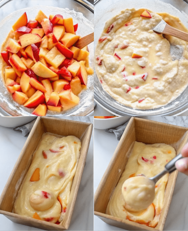 Ingredients for gluten free cheesecake swirl peach bread.