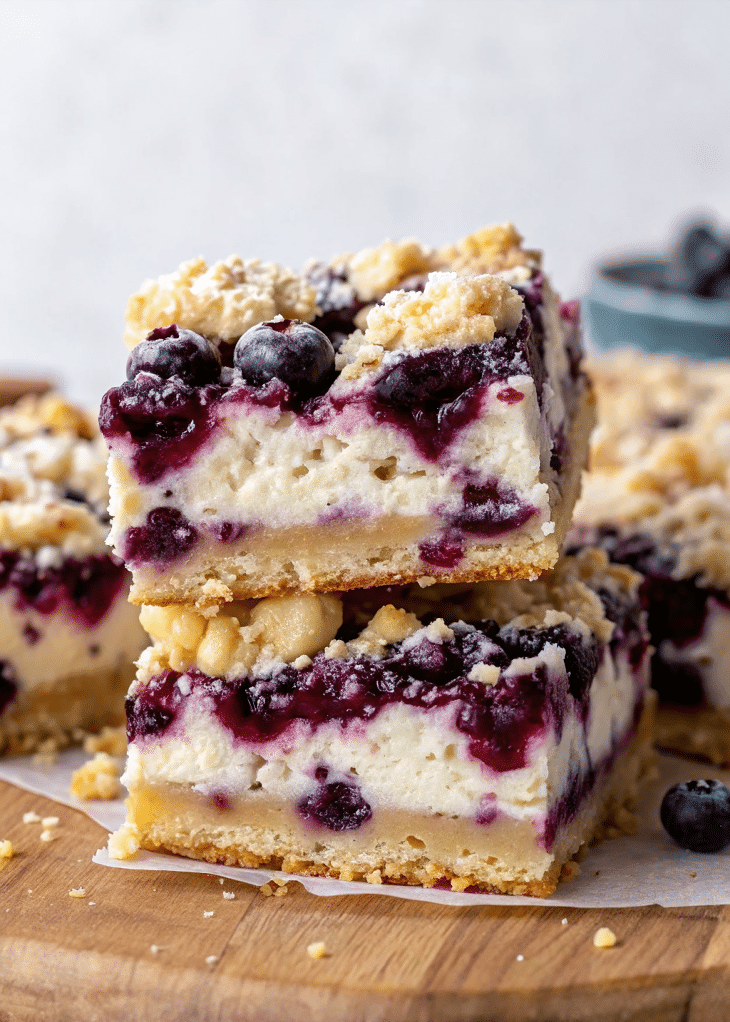Ingredients for gluten free blueberry cheesecake bars recipe