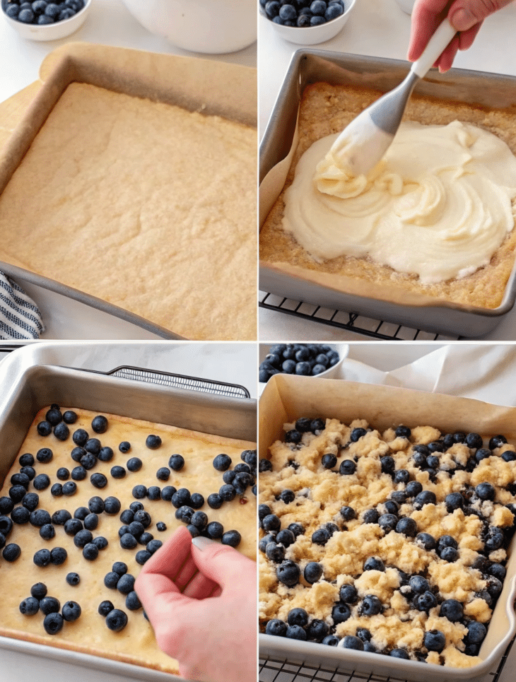 Ingredients for gluten free blueberry cheesecake bars recipe