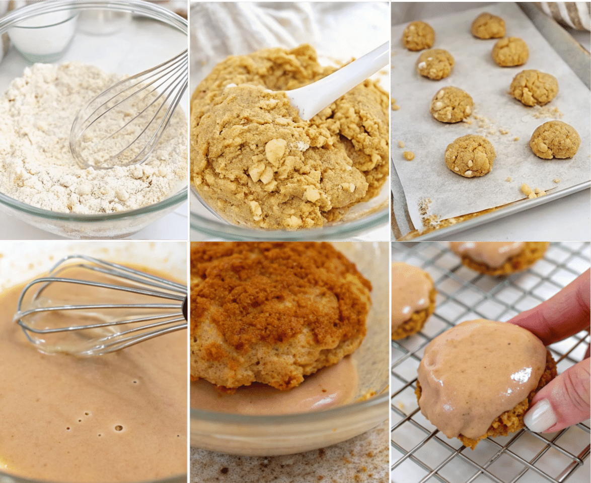 iced pumpkin oatmeal cookies ingredients setup
