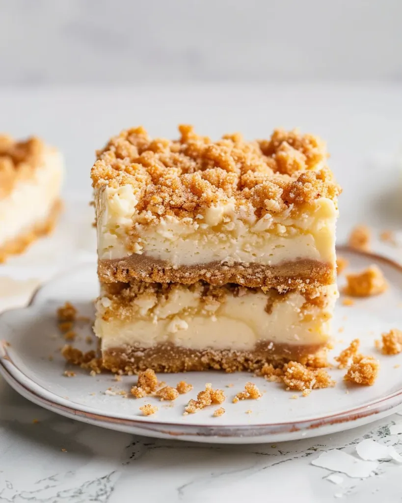 Eggnog Cheesecake Crumble Bars