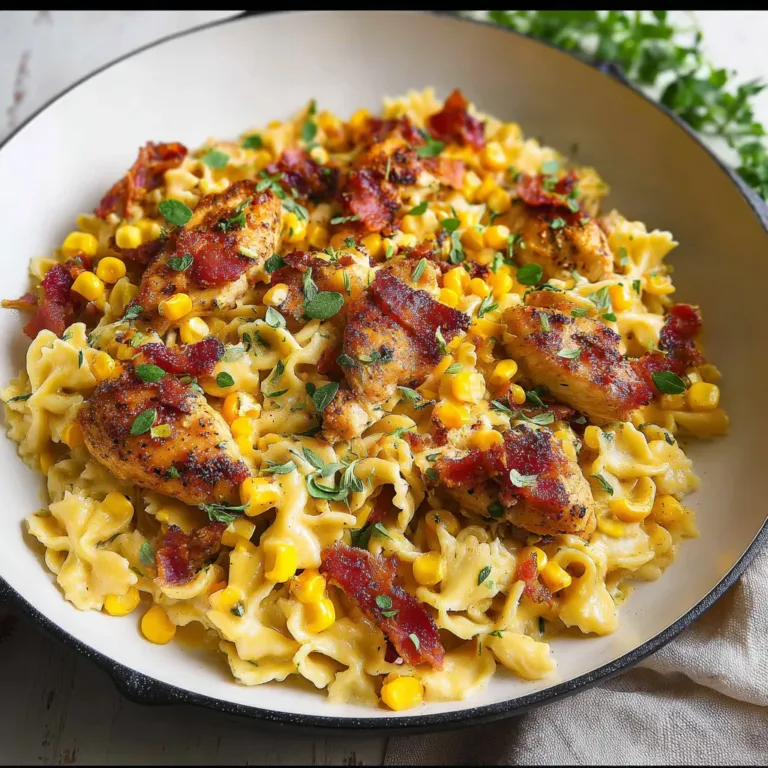Creamy Chicken and Corn Pasta with Bacon