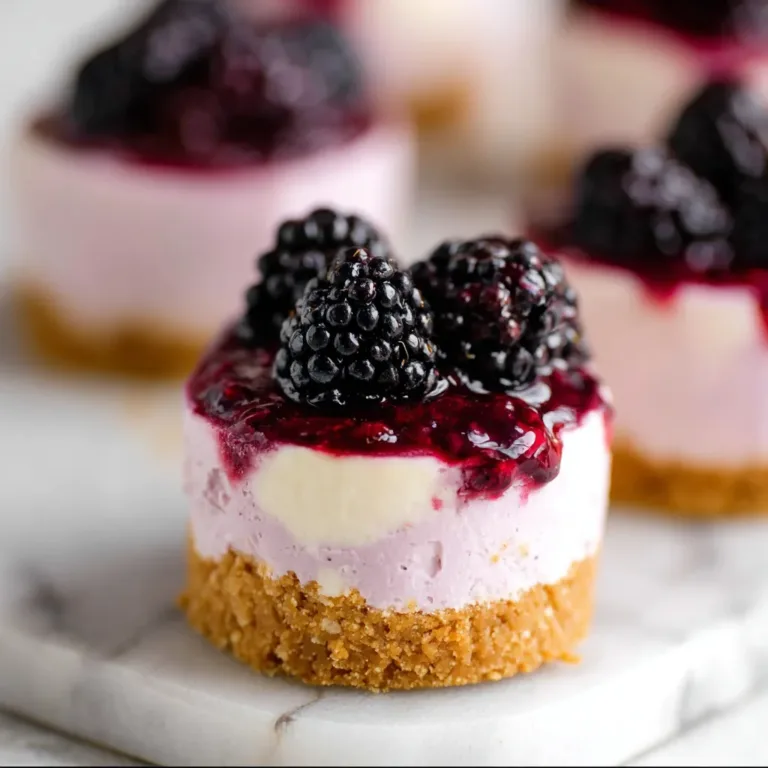 No Bake Mini Blackberry Cheesecakes
