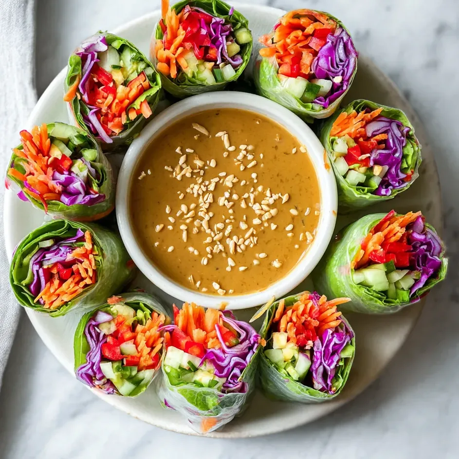 Veg Spring Rolls & Peanut Sauce Recipe 3 VEGETABLE SPRING ROLLS WITH PEANUT SAUCE