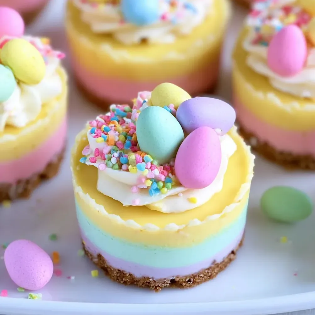 EASTER NO-BAKE MINI CHEESECAKES