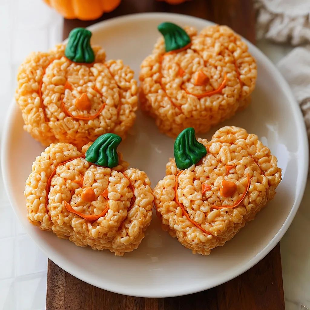 Pumpkin Rice Krispie Treats 1 Pumpkin-Shaped Rice Krispie Treats