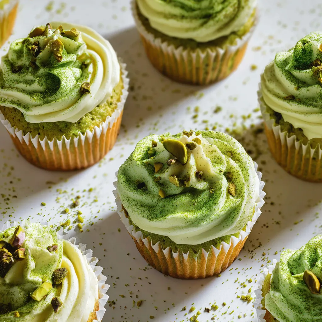 St. Patrick's Day Cupcakes with White Chocolate and Pistachios