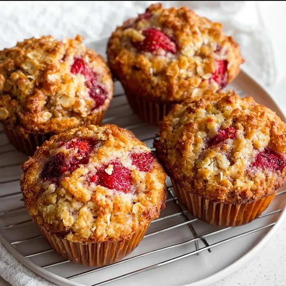 Moist Small Batch Strawberry Oat Muffins 1 Strawberry Oatmeal Muffins